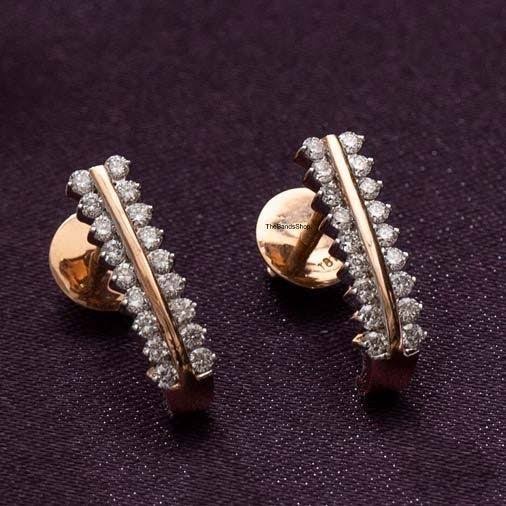 Diamond bar earrings