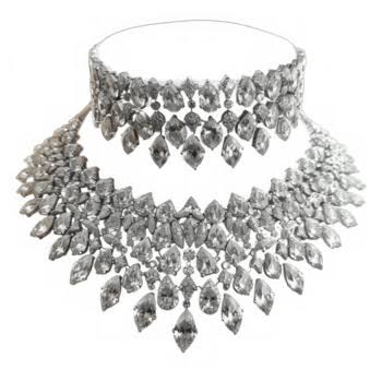 Diamond choker and layered bridal necklace